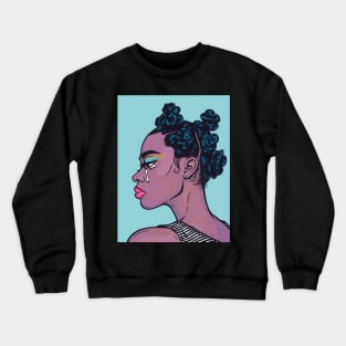 Black Crying Comic Girl Crewneck Sweatshirt